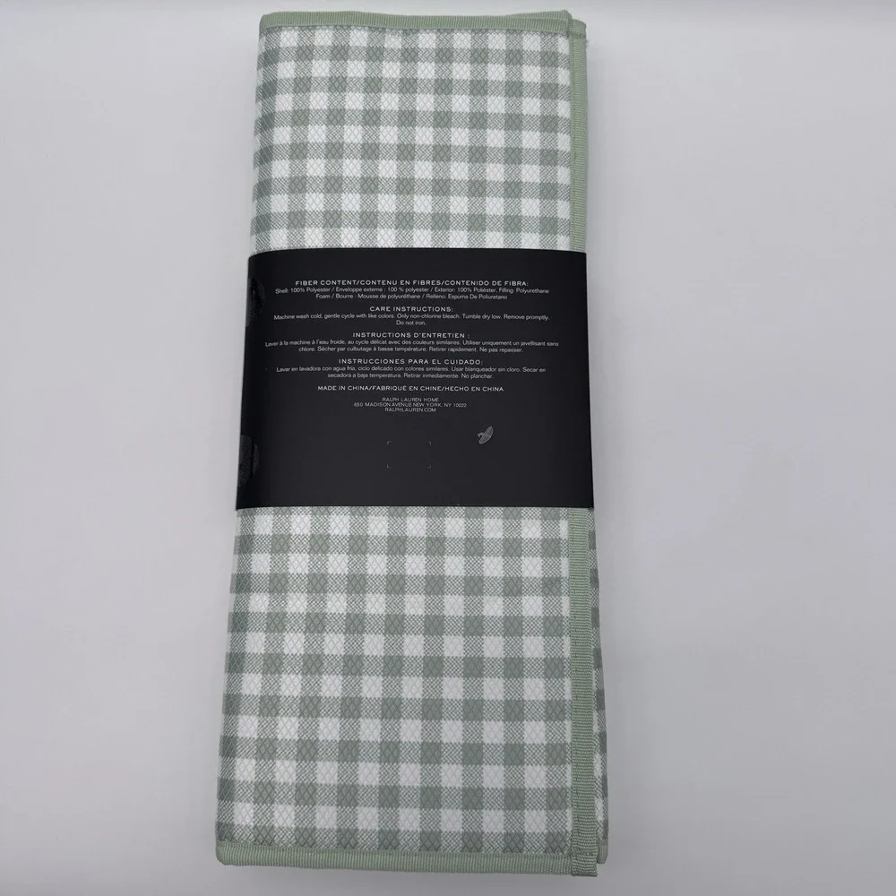 Ralph Lauren Reversible Dish Drying Mats 2 Set Sage Gingham Check 16